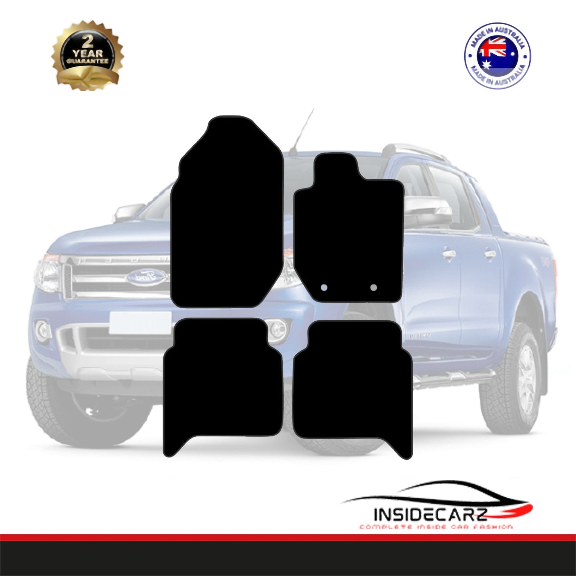 Car Floor Mats - Ford Ranger Ute PX 2012-2015 4pc set - Inside Carz