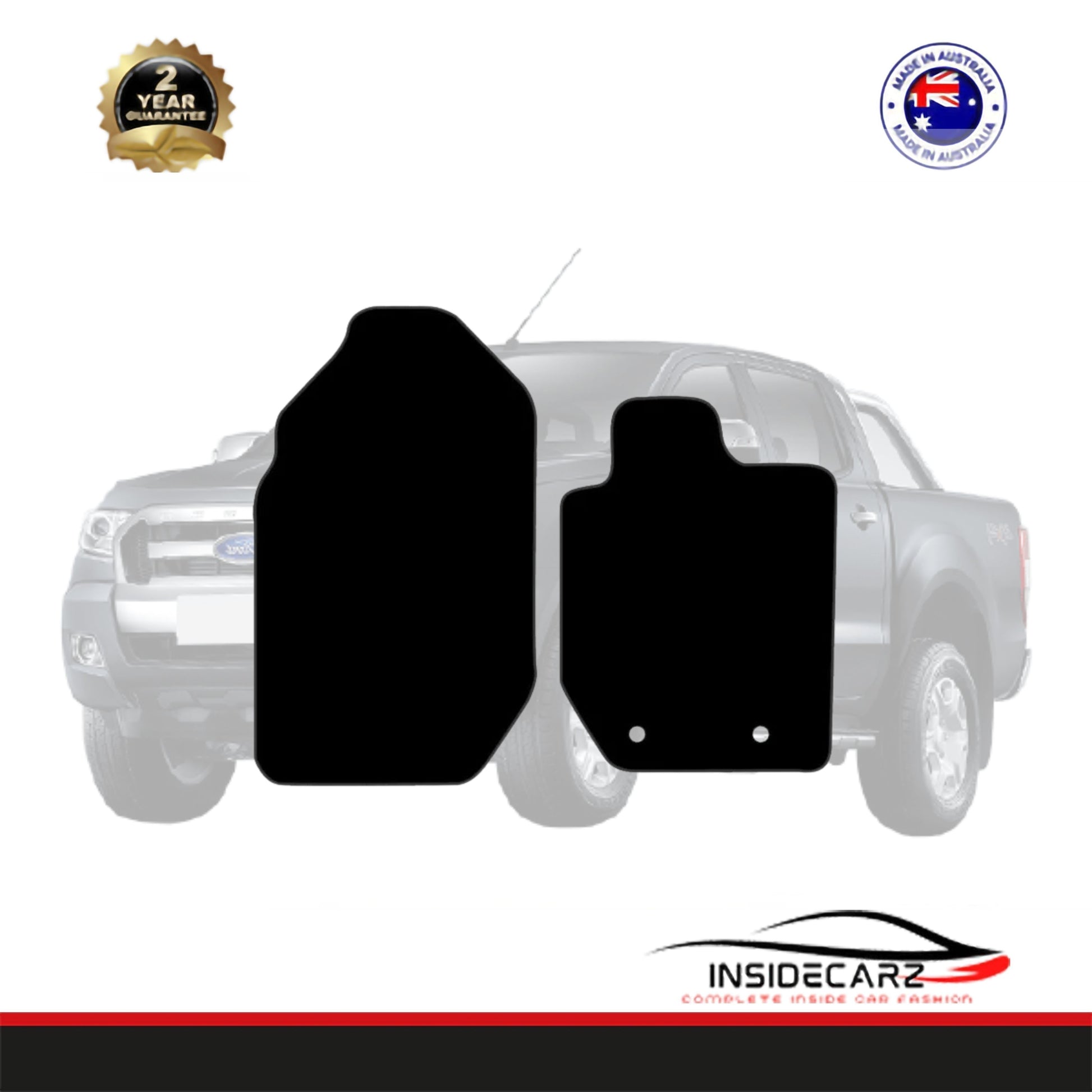 Car Floor Mats - Ford Ranger Ute PX2 2015-2018 2pc set - Inside Carz