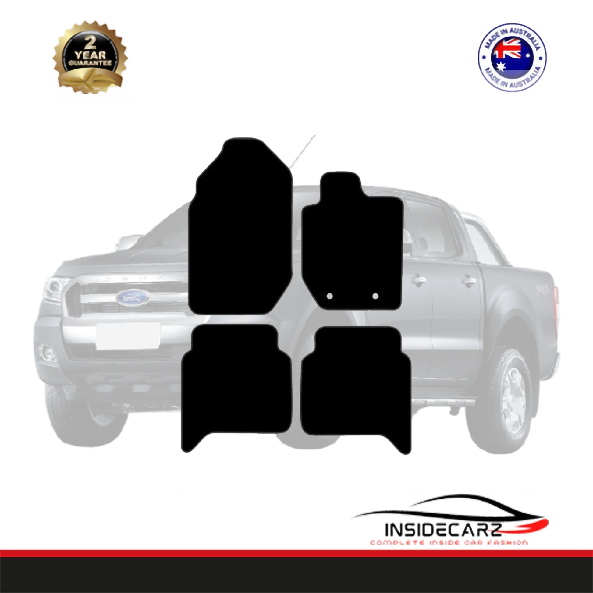 Car Floor Mats - Ford Ranger Ute PX2 2015-2018 4pc set - Inside Carz